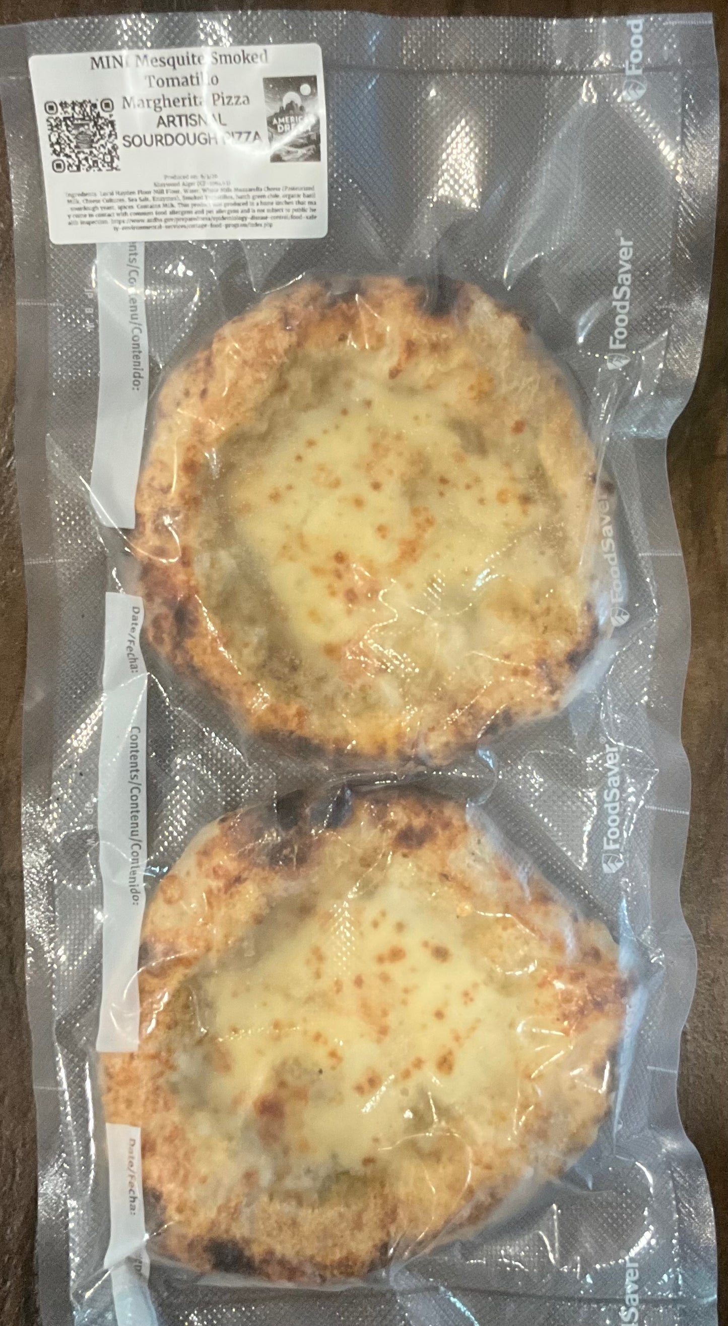 Mini 6 inch Cheese Sourdough Neapolitan Style Pizza 2 pack $11.99 (FROZEN)