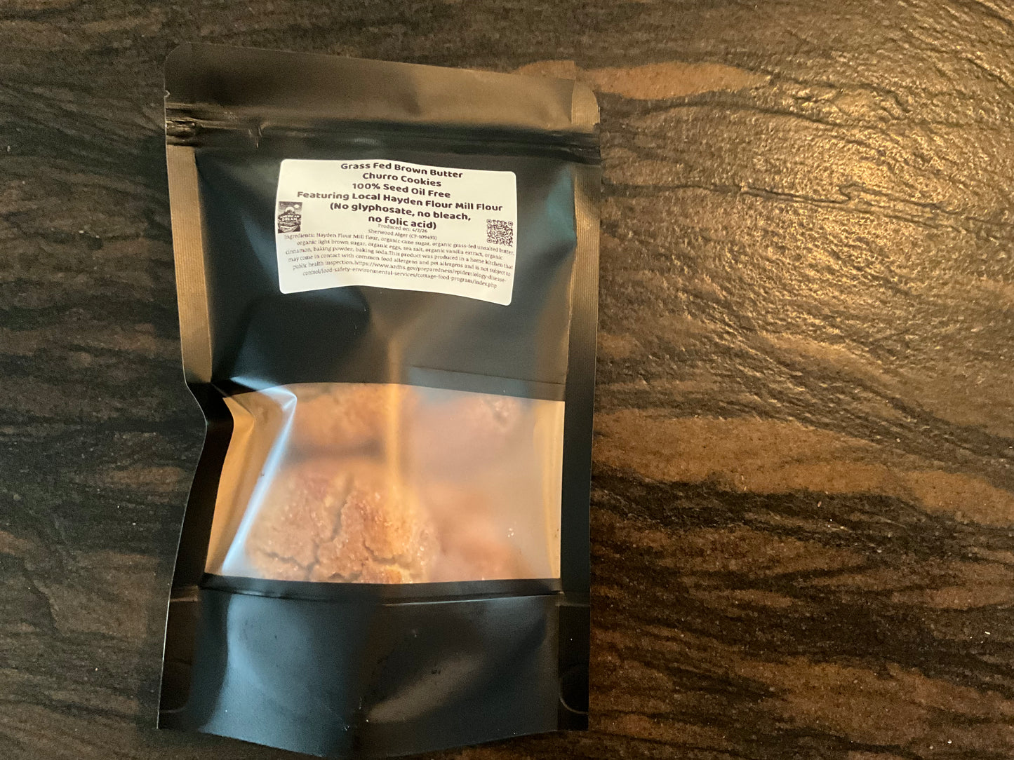 Grass Fed Brown Butter Churro Cookies 4 pack $10