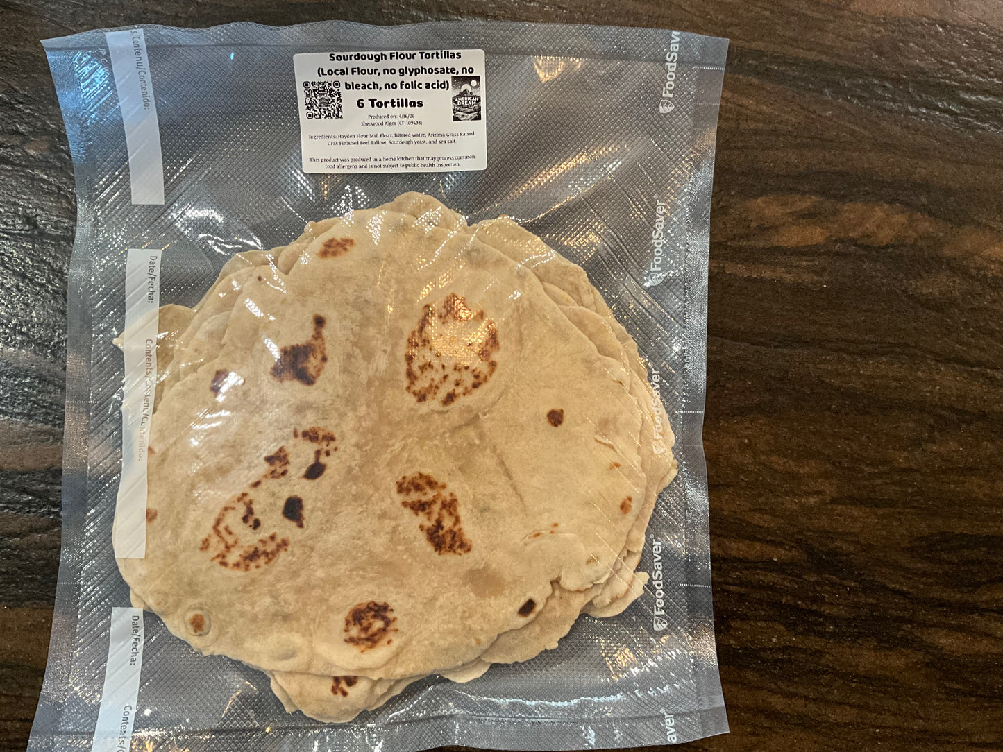 Sourdough Arizona Grown Ancient Grain Flour Tortilla 6 Pack $8