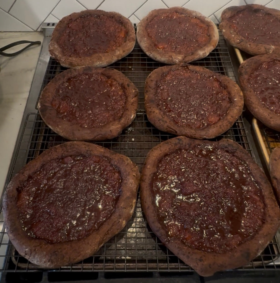 Mexican Hot Chocolate Caramelized Peach Sourdough Neopolitan Style Pizza $11.99 (FROZEN)