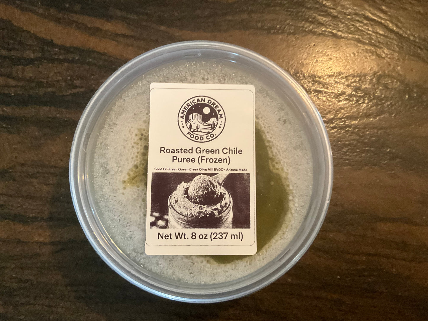 Roasted Green Chile Puree 8oz (frozen) $12