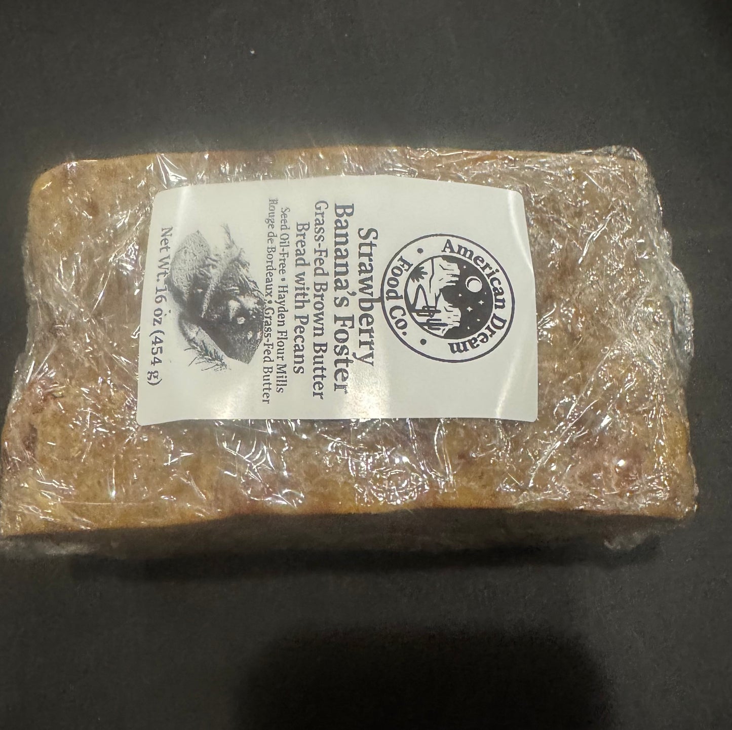 Strawberry bananas foster bread with pecans mini loaf $10