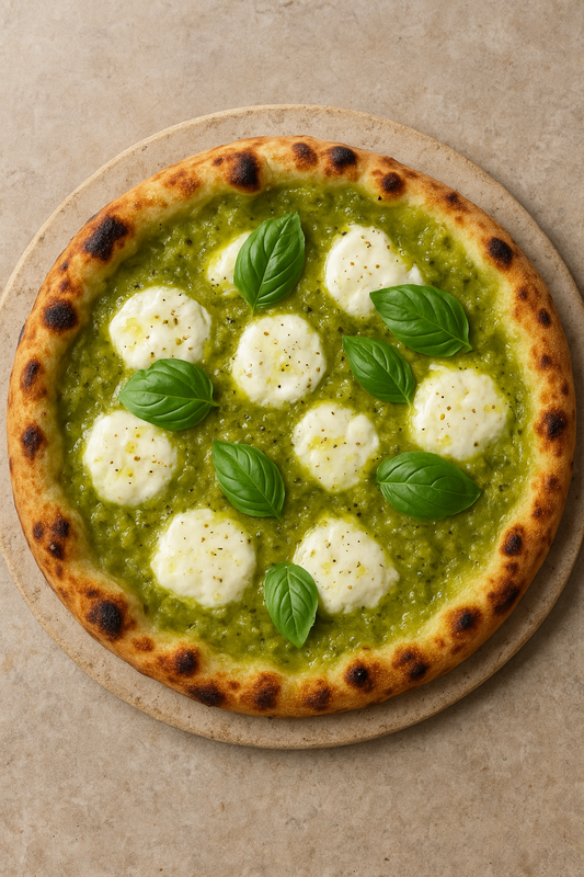 Mesquite Smoked Tomatillo Margherita Sourdough Neapolitan Style Pizza $11.99 (FROZEN)