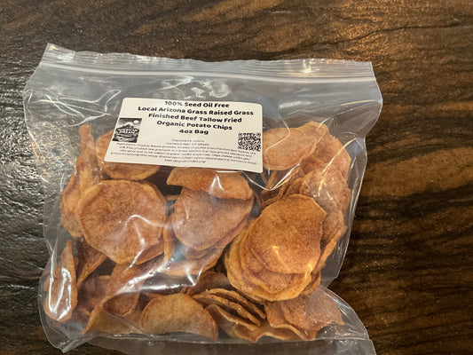 Arizona Grass Raised Grass Finished Tallow Fried Organic Potato Chips 4oz bag $6