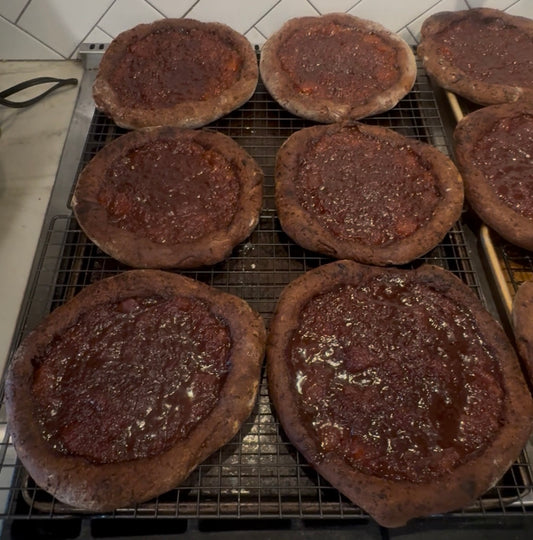 Mexican Hot Chocolate Caramelized Peach Sourdough Neopolitan Style Pizza $11.99 (FROZEN)