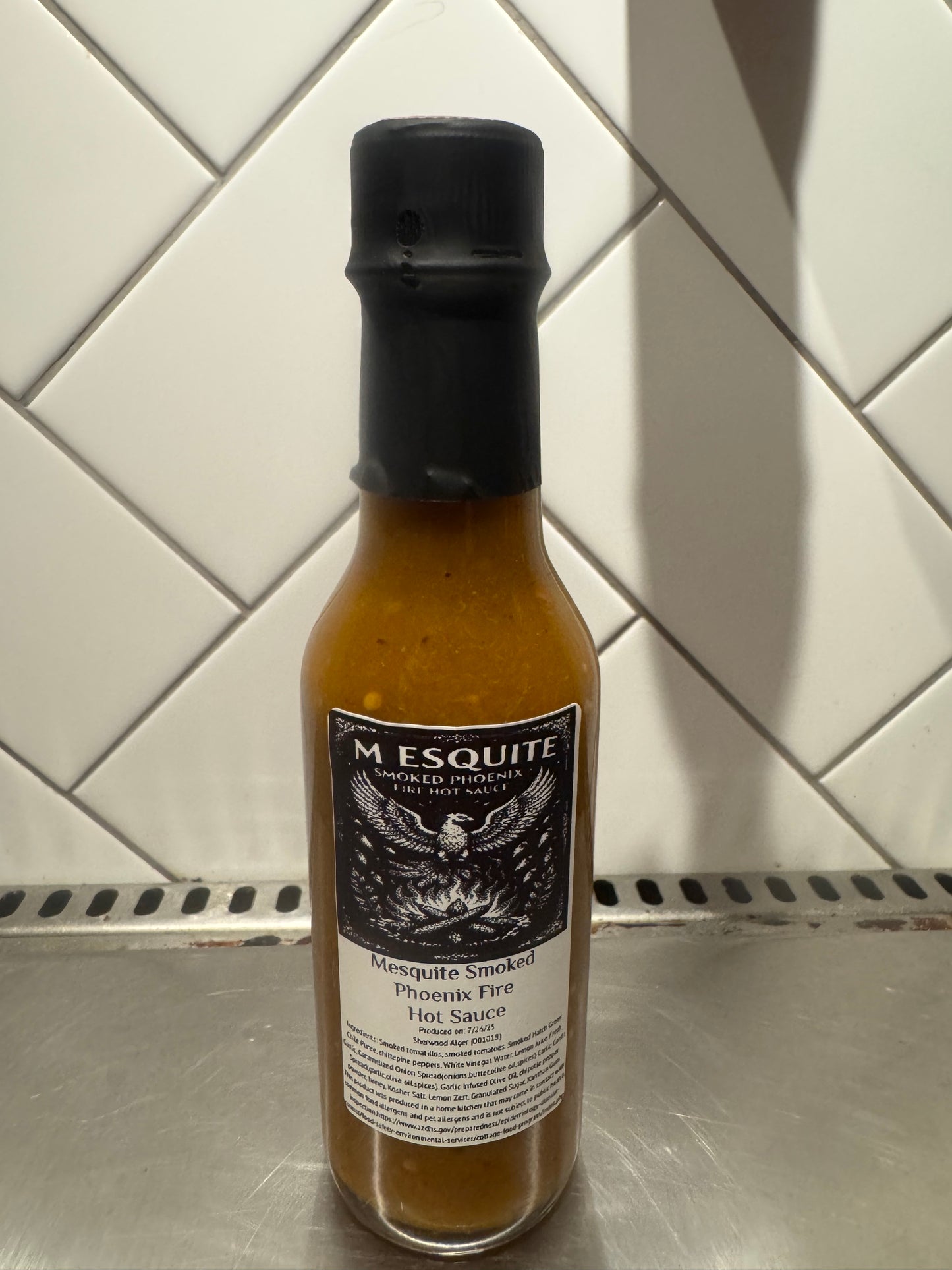 VEGAN Phoenix Fire Mesquite-Smoked Chipotle Chiltepin Hot Sauce $5.99 (5oz Bottle)